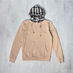 Bur*b Print Hoodie Beige