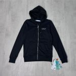 OFF wht Zipper Hoodie